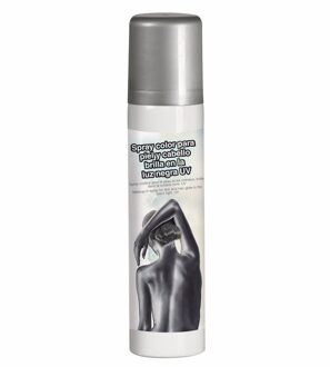 Bodypaint spray - Zilver - lichaam- en haarspray - Verf/schmink voor lichaam en haar