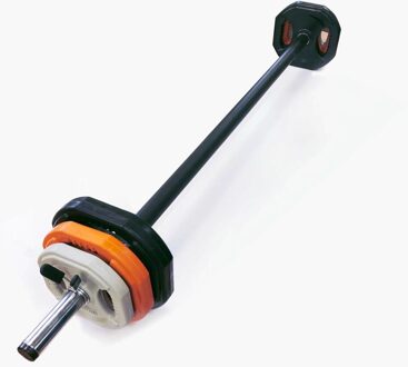 Bodypumpset - 20 Kg - Zwart/oranje/grijs
