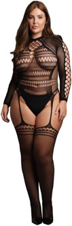 Bodystocking met Lange Mouwen en Korte Col - OSX - Zwart