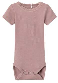 Bodysuit met korte mouwen Nbfkab Deauville Mauve Roze/lichtroze - 62