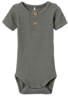 Bodysuit met korte mouwen Nbmkab Laurierkrans Groen - 62