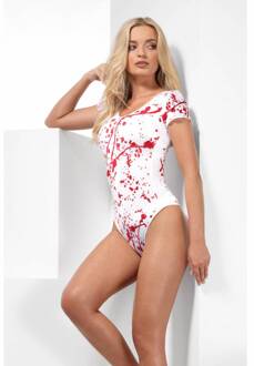 Bodysuit Opaque Bloody Wit/Rood