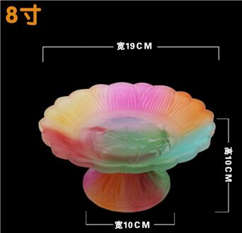 Boeddha Ornament Lotus Water Supply Cup Glazen Kom Crystal Heilige Water Cup Creatieve Kleurrijke Guanyin Cup Plaat Boeddhistische Leveringen 8duim plate
