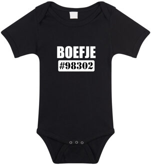 Boefje nummer cadeau baby rompertje zwart jongen/meisje 56 (1-2 maanden)