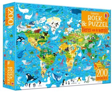 Boek met puzzel, dieren van de wereld 5+