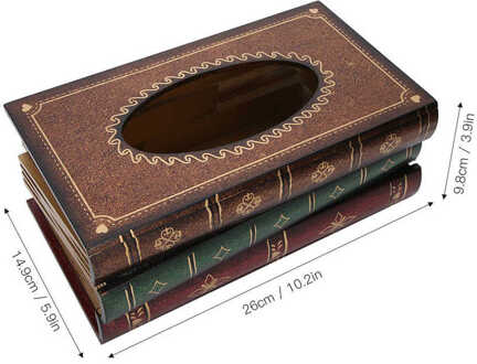 Boek Vorm Tissue Doos Houten Bruin Retro Europese Stijl Grote Capaciteit Servet Doos Houder Dispenser 2 Stijlen