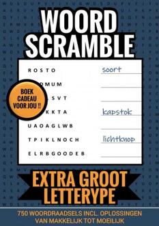 Boekcadeau Voor Jou! - Woord Scramble - Extra Groot Lettertype - Boek Cadeau