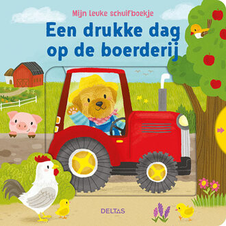 Boeken schuifboek een drukke dag op de boerderij 18 cm