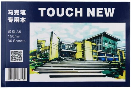 Boeken Touchnew A5 Professionele Schets Schilderen Markers Papier Voor Draw Markers Pen Boek A5 Marker Pad 30 Vellen Artist Supplies