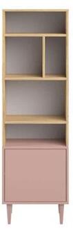boekenkast Esby - eikenkleur/oudroze - 153,4x46,55x40 cm - Leen Bakker - 40 x 46.5 x 153.4