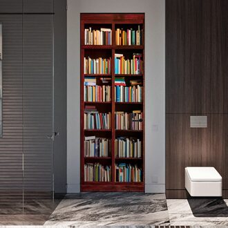 Boekenplank Boekenkast Stereo Deur Stickers Verwijderbare Waterdichte Zelfklevende Muurstickers Slaapkamer Diy Behang Sticker 19Dec23