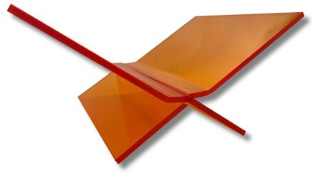 Boekenstandaard Perspex Middel Design Fluor Oranje Transparant