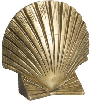 Boekensteun Schelp - 16x16x5 Cm - Polyresin - Goudkleurig