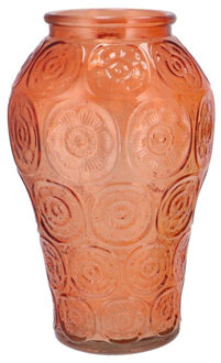 boeket vaas Circle - glas - oranje - 15 x 25 cm