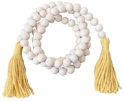 Boerderij Decor Hout Bead Garland Muur Opknoping Decor Ambachten Home Decor Ornamenten P31B geel