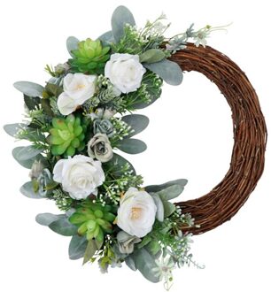 Boerderij Decor Rose Bloem Lente Krans Voor Voordeur Muur Raam Wedding Party Boerderij Home Decor