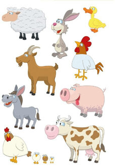 Boerderij dieren stickers - 27x stuks - kinderstickers - stickervellen - knutselspullen