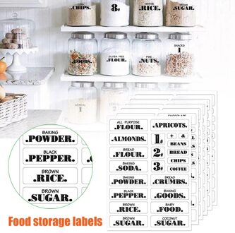 Boerderij Pantry Labels 6 Sheets Transparant Waterdicht Pantry Stickers Voedsel Jar Labels Voor Pantry Organisatie DFK889