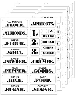 Boerderij Pantry Labels 6 Sheets Transparant Waterdicht Pantry Stickers Voedsel Jar Labels Voor Pantry Organisatie HVR88