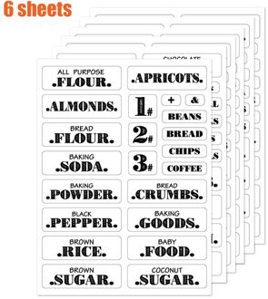 Boerderij Pantry Labels 6 Sheets Transparant Waterdicht Pantry Stickers Voedsel Jar Labels Voor Pantry Organisatie IQ6