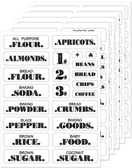 Boerderij Pantry Labels 6 Sheets Transparant Waterdicht Pantry Stickers Voedsel Jar Labels Voor Pantry Organisatie S7