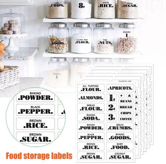 Boerderij Pantry Labels 6 Sheets Transparant Waterdicht Pantry Stickers Voedsel Jar Labels Voor Pantry Organisatie SCVD889