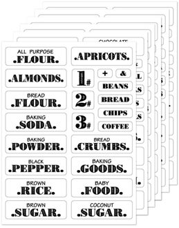 Boerderij Pantry Labels 6 Sheets Transparant Waterdicht Pantry Stickers Voedsel Jar Labels Voor Pantry Organisatie