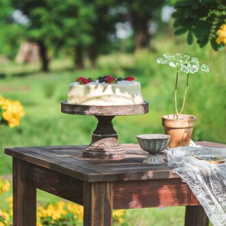 Boerderij Shabby En Chique Retro Houten Voetstuk Taart Plaat