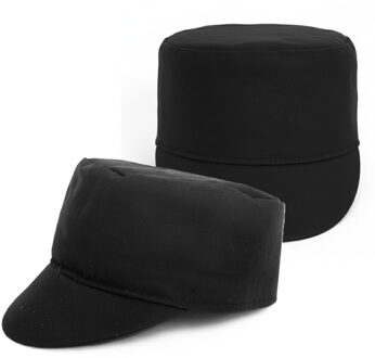 Boeren petjes - Set van 2x stuks - voor kinderen - Carnaval verkleed petjes - zwart - petten/hoedjes