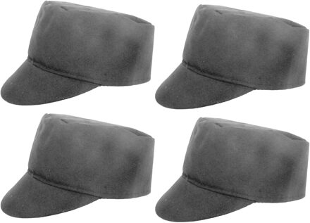 Boeren thema verkleed pet - 4x - zwart - volwassenen - one size
