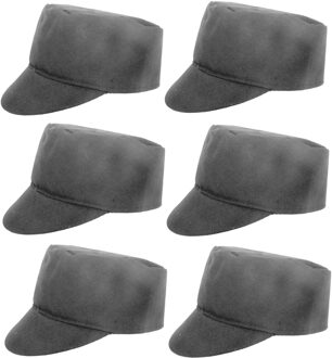Boeren thema verkleed pet - 6x - zwart - volwassenen - one size