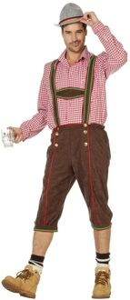 Boeren Tirol & Oktoberfest Kostuum | Bierdrinkende Tiroler Bruin Man | Maat 52 | Bierfeest | Verkleedkleding