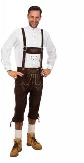 Boeren Tirol & Oktoberfest Kostuum | Lange Lederhose Karl-Heinz Zwart Man | Maat 58 | Bierfeest | Verkleedkleding