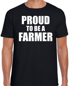 Boerenprotest shirt Proud to be a farmer/Trots om een boer te zijn t-shirt zwart heren L