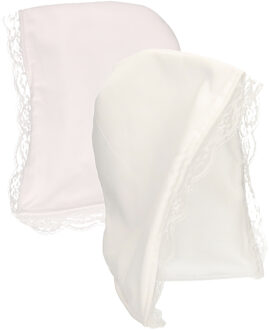 Boerinnen/kaasmeisje carnaval verkleed kapje - 2x - hoedje - wit - dames - one size