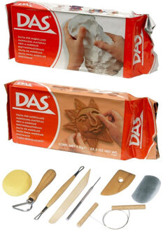 Boetseer klei pakken terra en wit met boetseergereedschap 8-delig