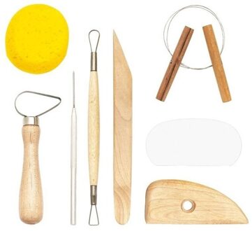 Boetseergereedschap 8-delig - klei/hobby set