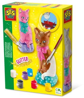 Boetseren en schilderen - Kat - Creatieve hobby's - SES CREATIVE - Katten maken met 6 kleuren verf.