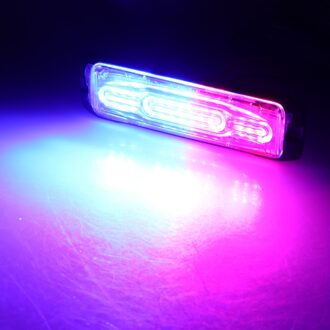 Bogrand Led Noodverlichting Ultra-Dunne Waarschuwing Knipperende Lamp 12Led Ambulance Politie Strobe Side Signal Auto Licht Montage 12-24V 1stk rood en blauw