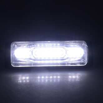 Bogrand Led Noodverlichting Ultra-Dunne Waarschuwing Knipperende Lamp 12Led Ambulance Politie Strobe Side Signal Auto Licht Montage 12-24V 1stk wit