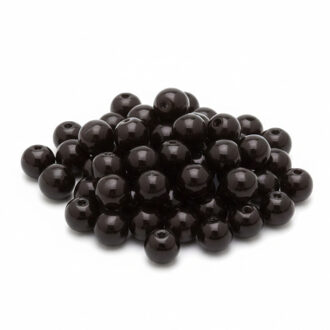 Boheemse glaskralen - 150x stuks - zwart - 6 mm - sieraden maken - hobby artikelen