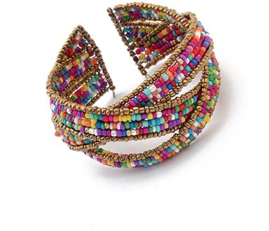 Bohemen Cluster Multilayer Ketting Armbanden Kralen Lichtmetalen Bangle Pols Voor Meisje Vriend