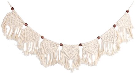 Bohemian Banners Macrame Muur Opknoping Wandtapijten Art Wall Accenten Geel Kralen Kwasten Chic Boho Decor Dorm Kamer Home Decoratie kleurrijk beads