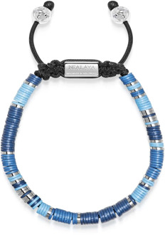 Bohemian Blauw Zilveren Kralen Armband Nialaya , Multicolor , Heren - Xl,L,M