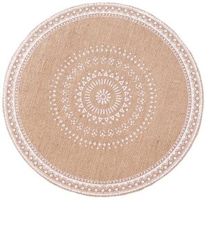 Bohemian Katoen Geweven Linnen Placemat Tafel Mat 40Cm Ronde Bloem Isolatie Dining Antislip Kwasten Delicate Keuken Decoratie 2-geen Tassel