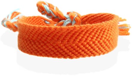 Bohemian Oranje Soild Kleur Geweven Vriendschap Armband Vrouw Man Femme Hippie Boho Homochromy Chevron Gevlochten Armband Strand