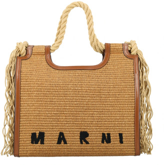 Bohemian Style Tote Bag Marni , Brown , Dames - ONE Size
