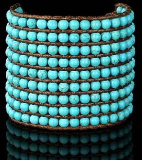 Boho Armbanden 9 Rijen Stenen Gevlochten Wrap Armband Kralen Verklaring Manchet Armband Bohemen Armbanden