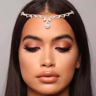 Boho Bridal Wedding Head Ketting Strass Haar Sieraden Voor Vrouwen Wedding Oval Crystal Haar Chain Accessoires goud