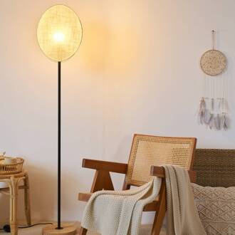 Boho Darling vloerlamp beige, zwart, licht hout